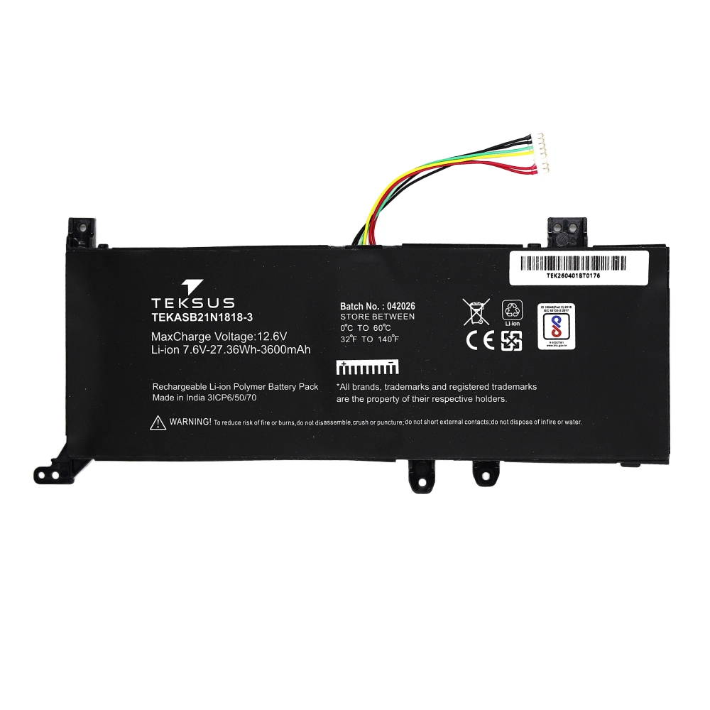 Teksus Laptop Battery Compatible For Asus VivoBook 14 A409 | B21N1818-3 2C view 2